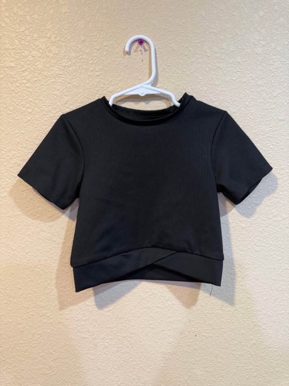 Zara Girls Black Ribbed Crop Top Size 8-9